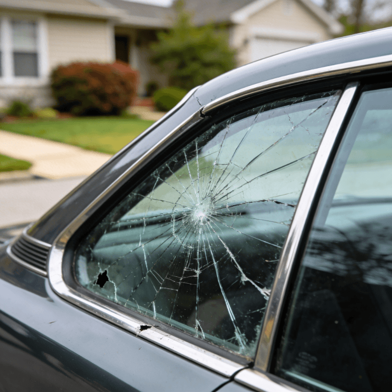 Quarter panel glass damage