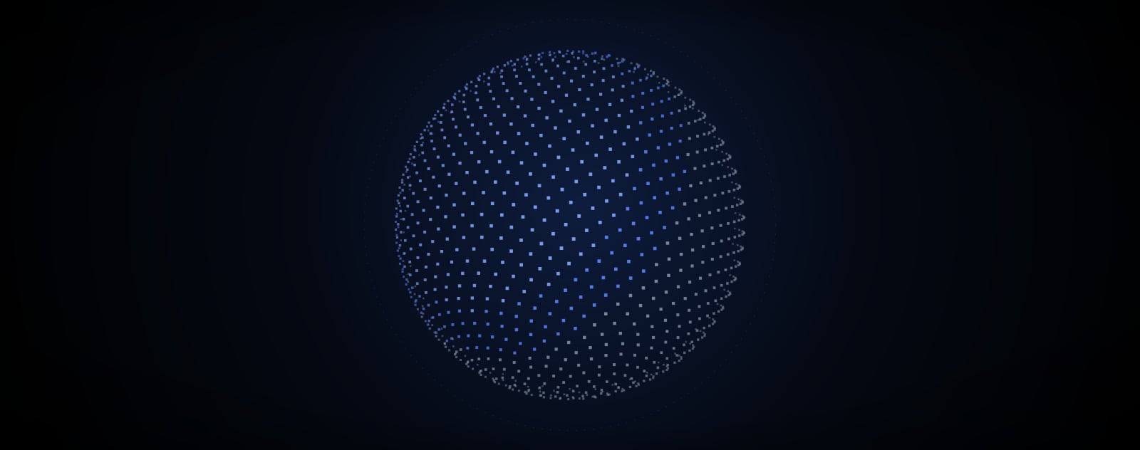 Blue dotted globe on dark background