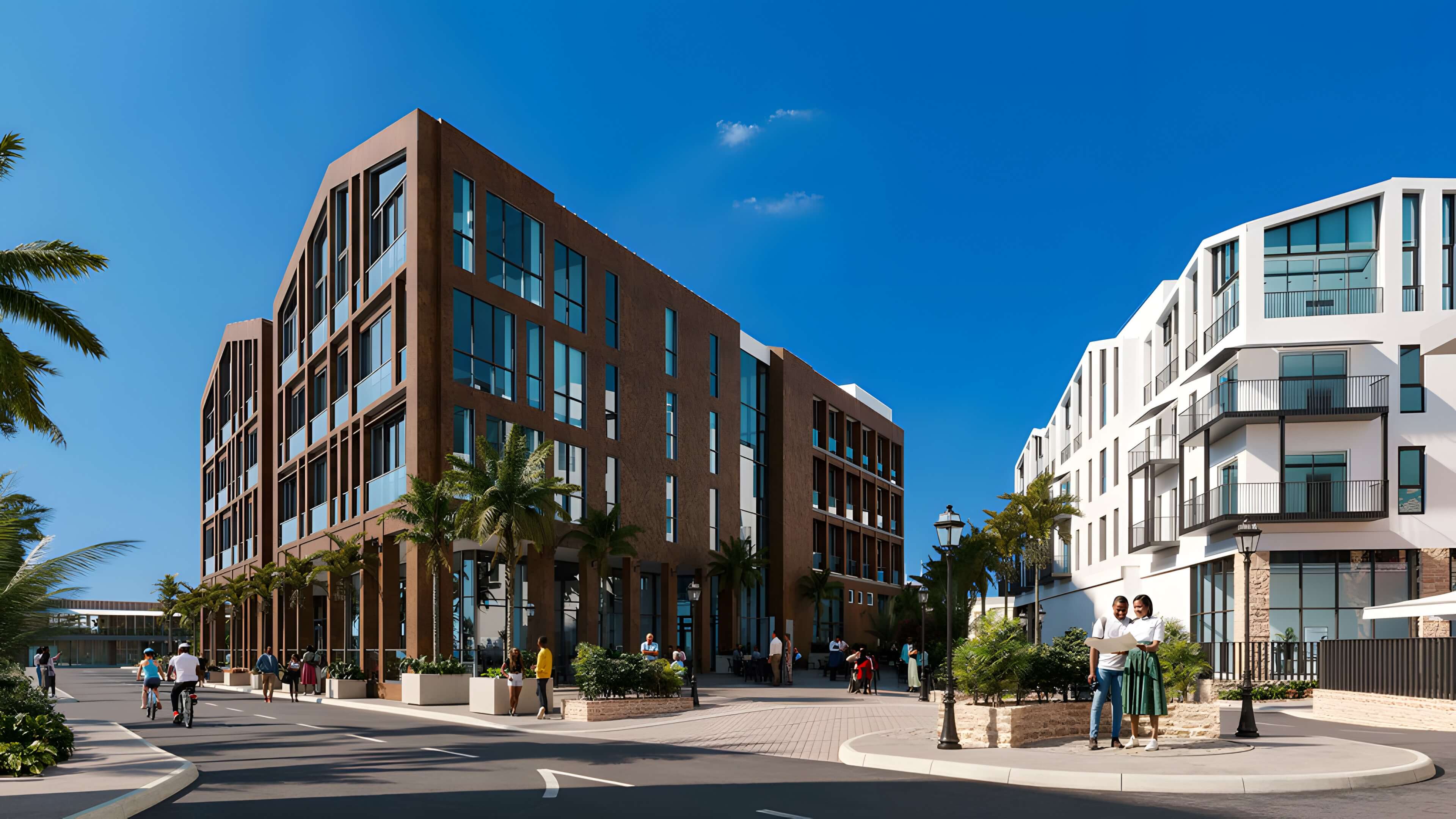 Modern apartment building exterior