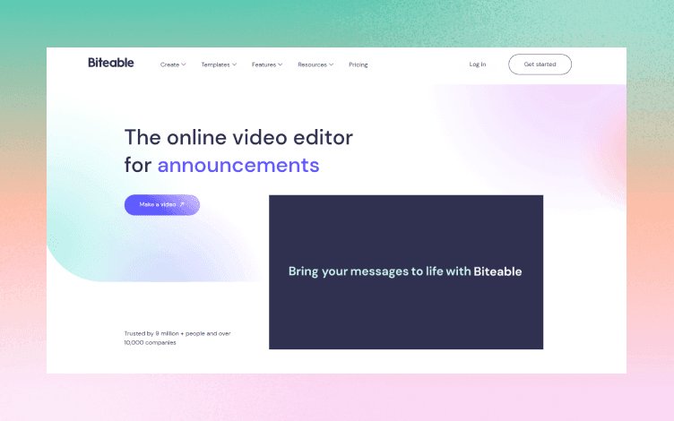 Biteable’s homepageI