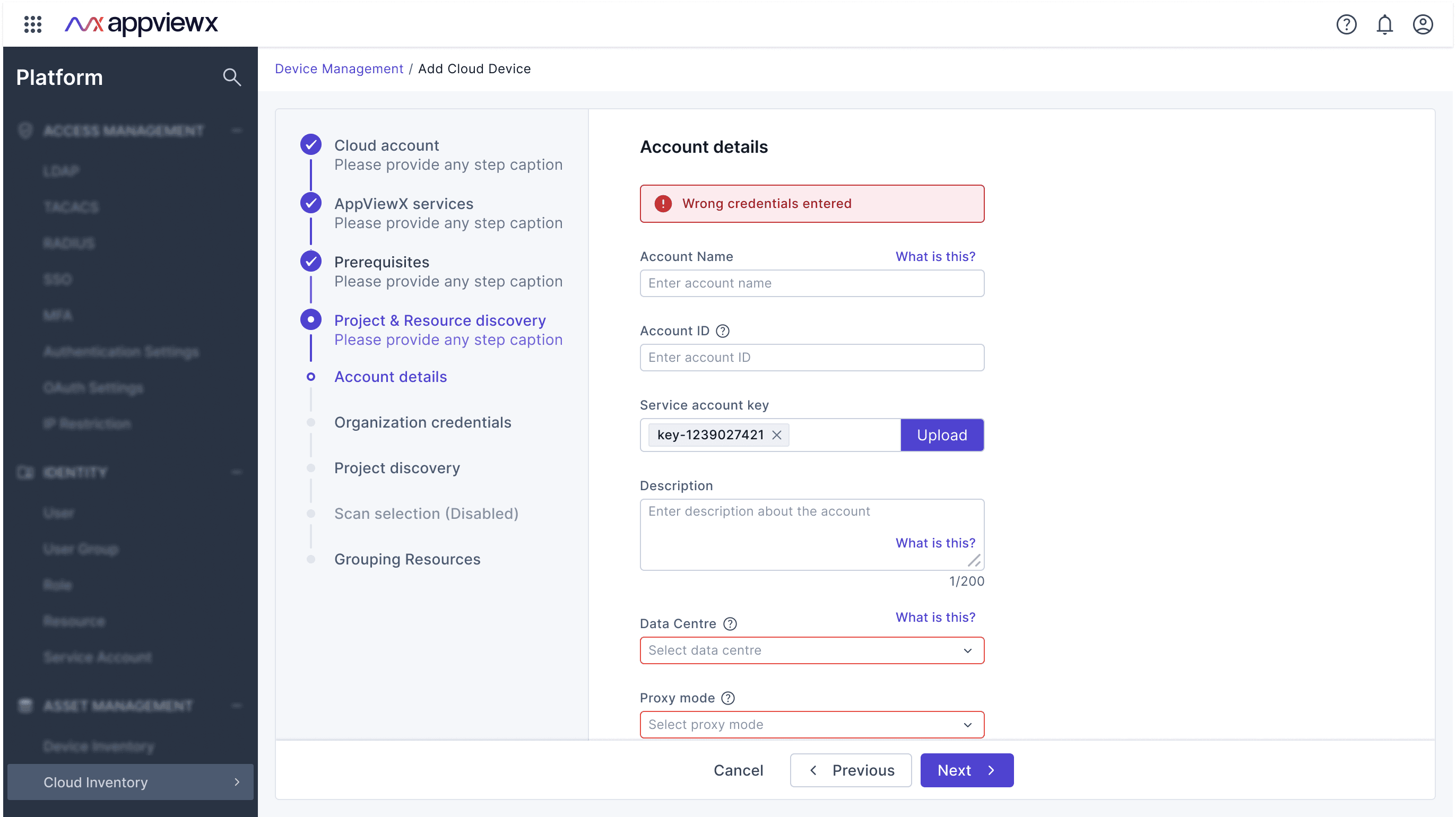 Appviewx screen with form fields in onboarding designed by Ashfaaq
