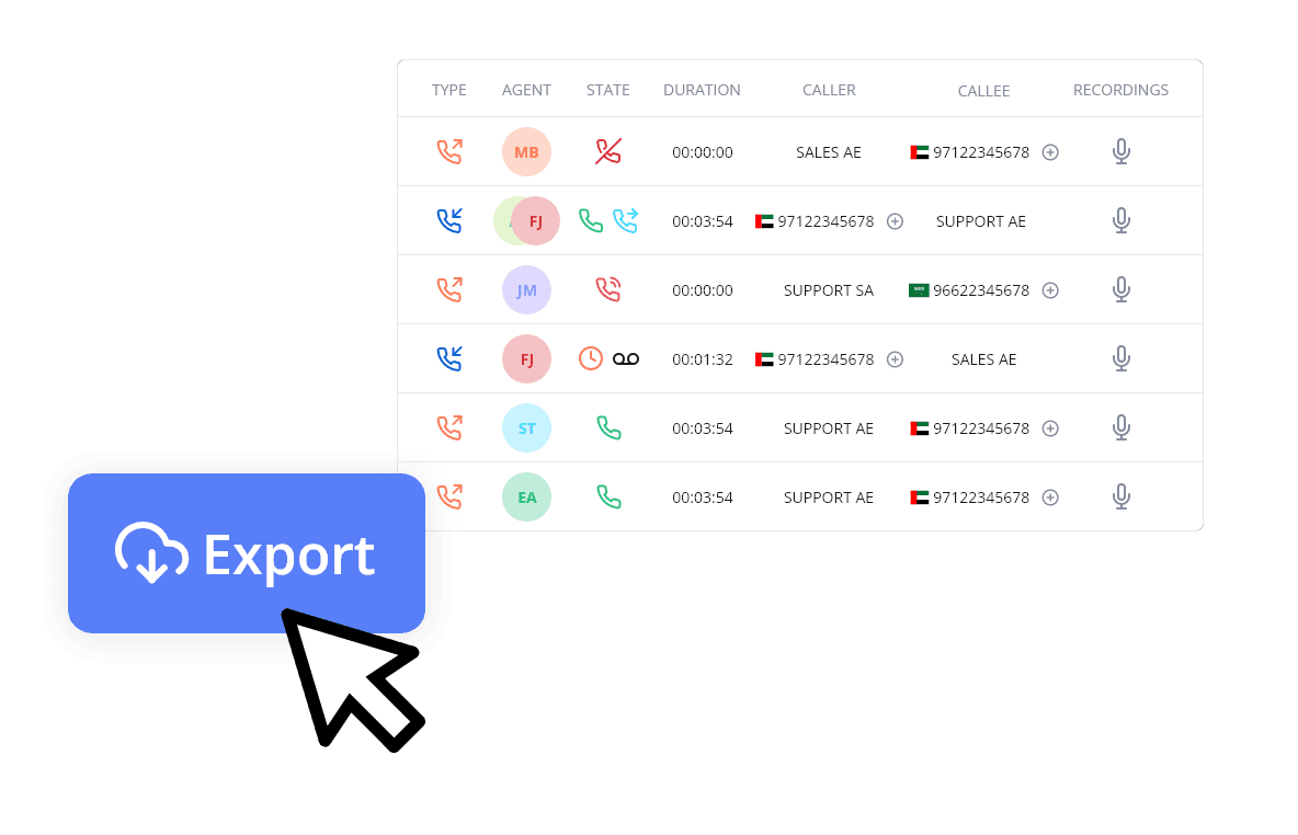 Exporting Calls