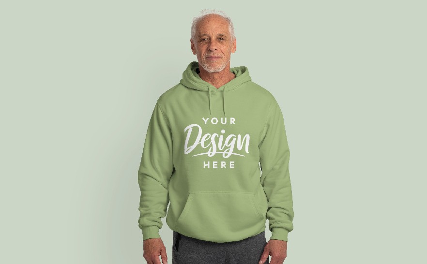mockup of a man with a hoodie