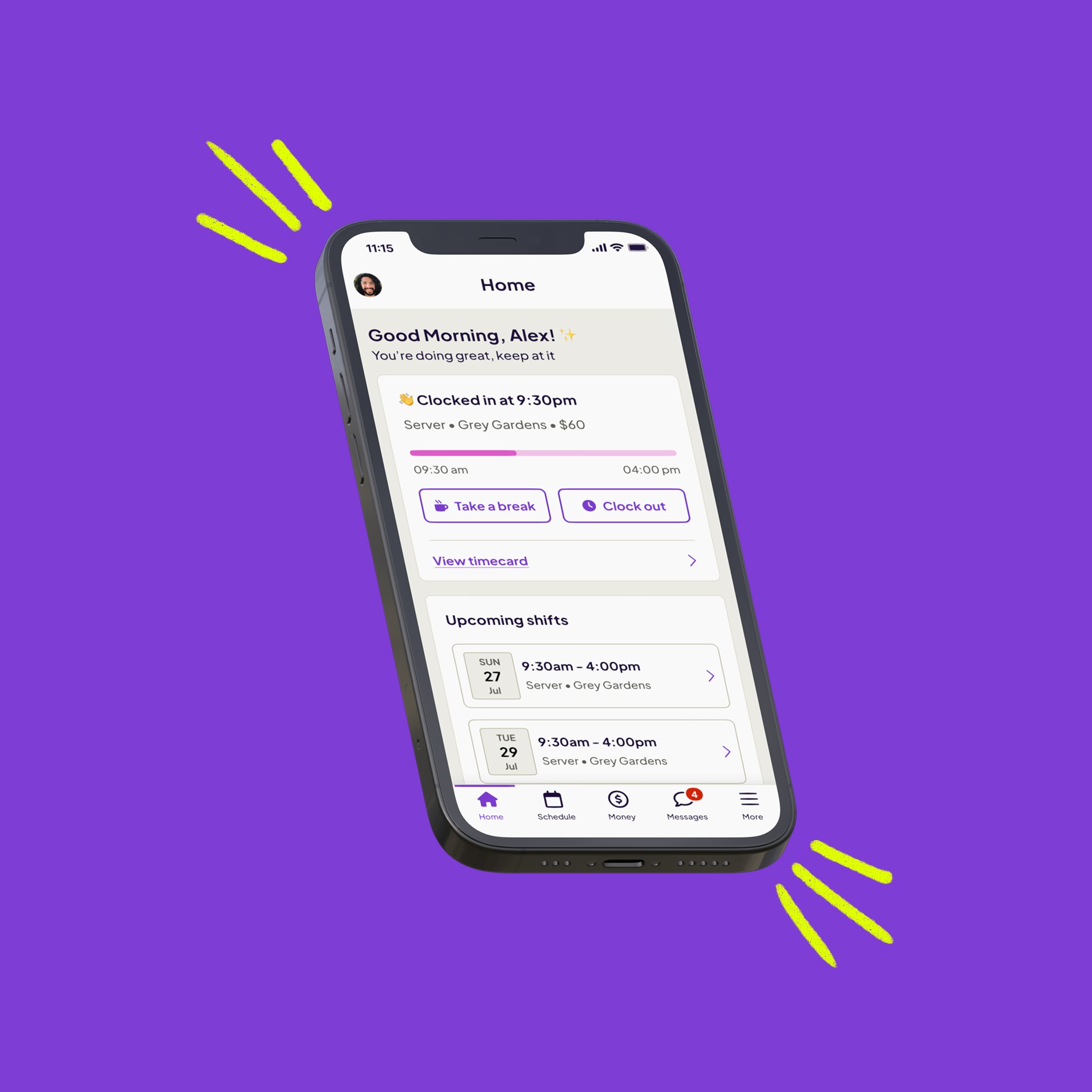 purple white and orange light