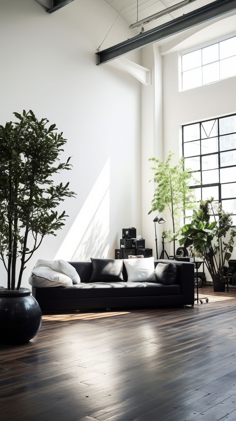 Modern studio environment with the team at work