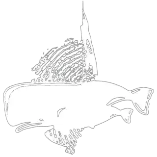 Le logo de Free Blue Project, représentant deux baleines bleu et un apnéiste. 