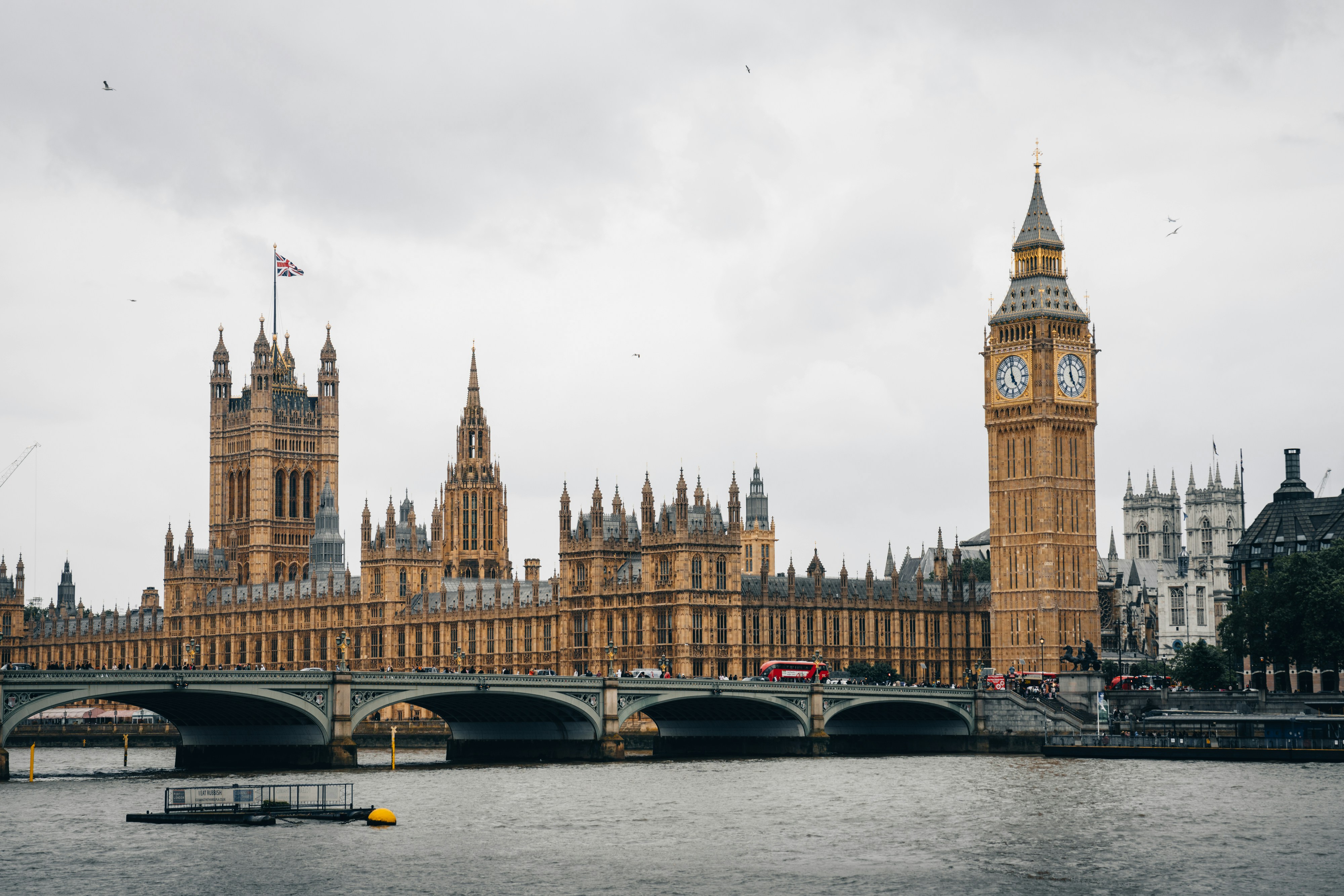 Big ben and the houses of parliament on a cloudy day