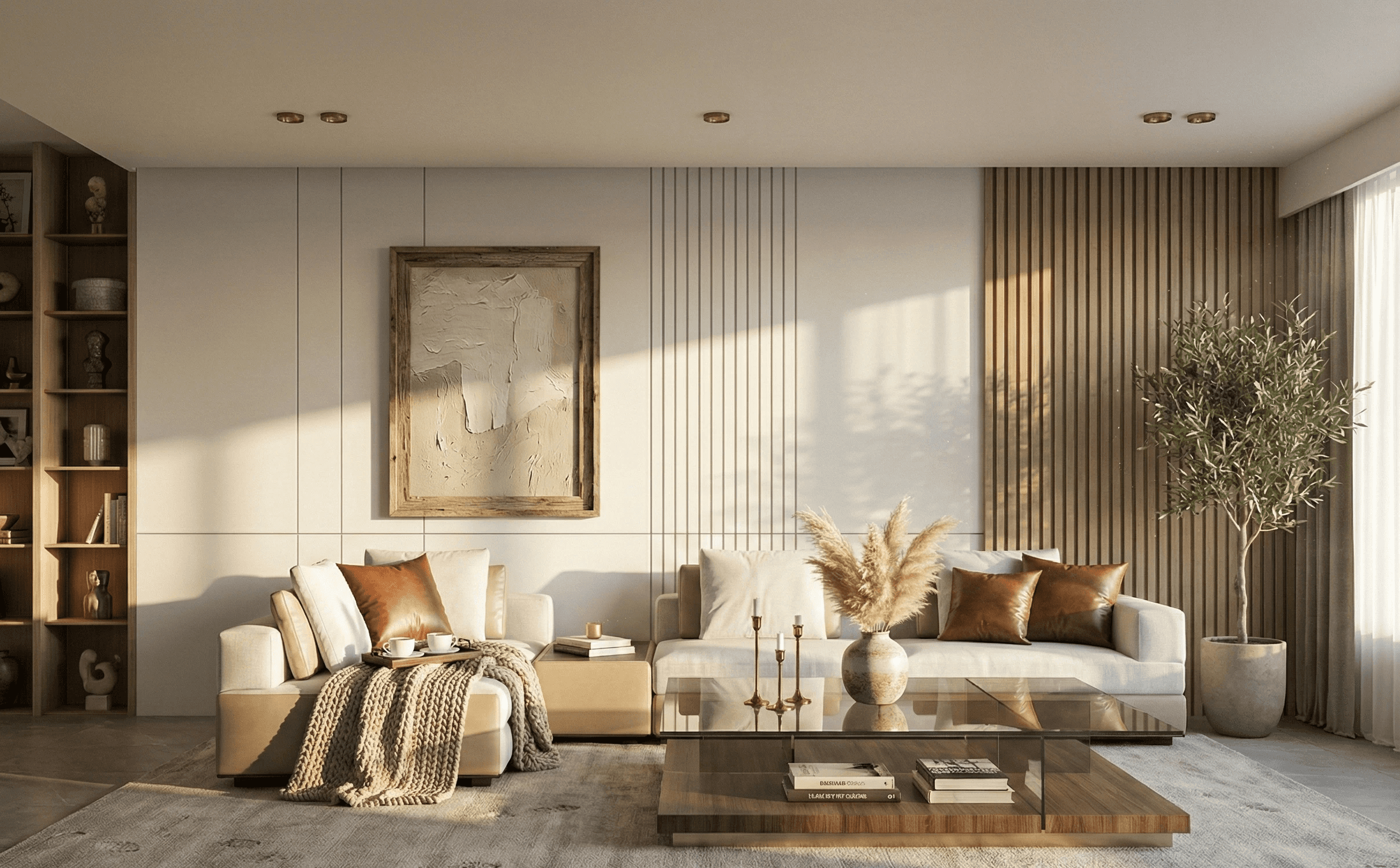 a room with a couch and a table