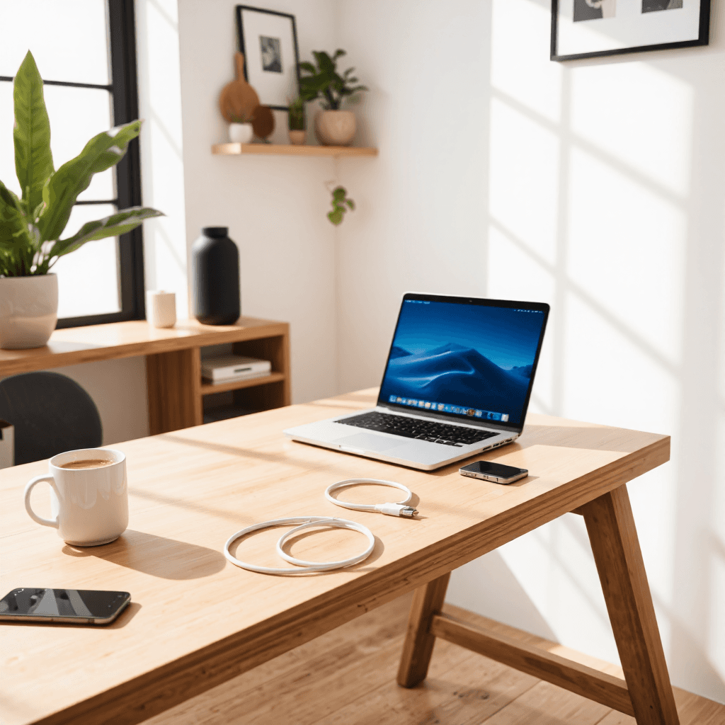 product photography of 3-in-1 charging cable