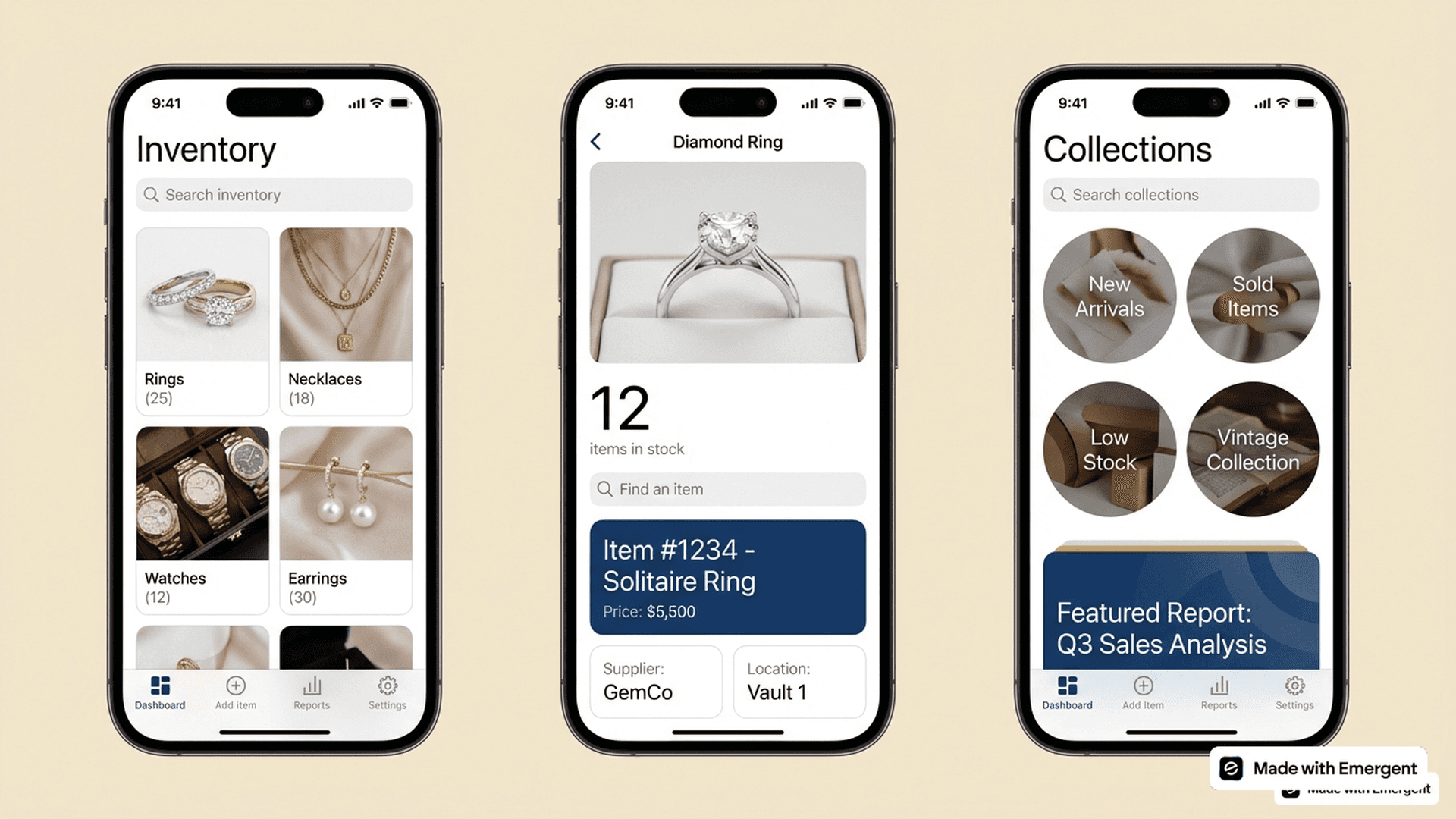 Jewelry Inventory App Made With Emergent