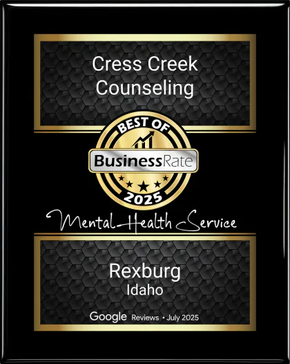 2025 Best of BusinessRate award for mental health service in Rexburg, Idaho