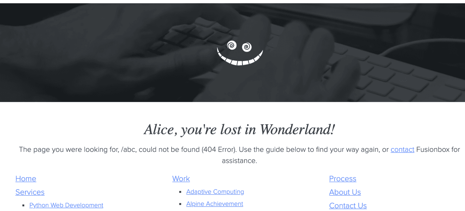 404 page design example