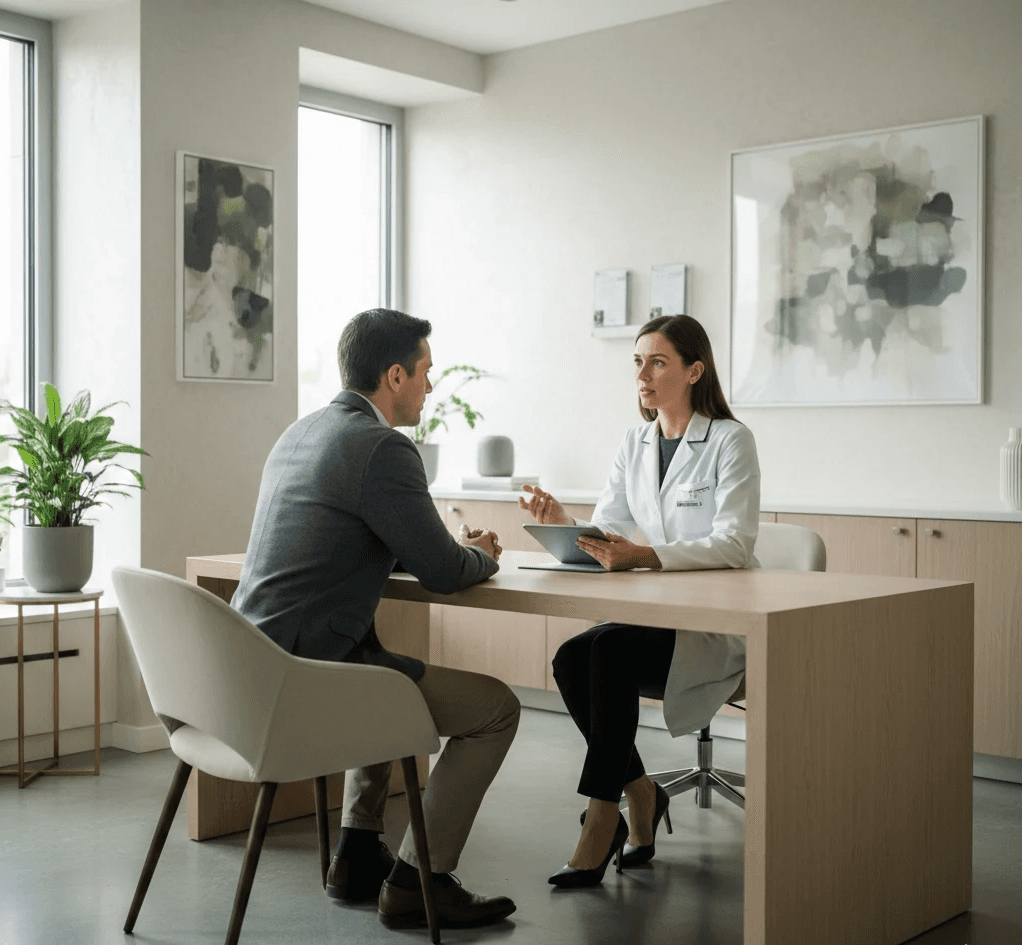 Young woman with short, dark hair and a yellow sweater looks serious, surrounded by hands holding smartphones, conveying intrusion and tension.