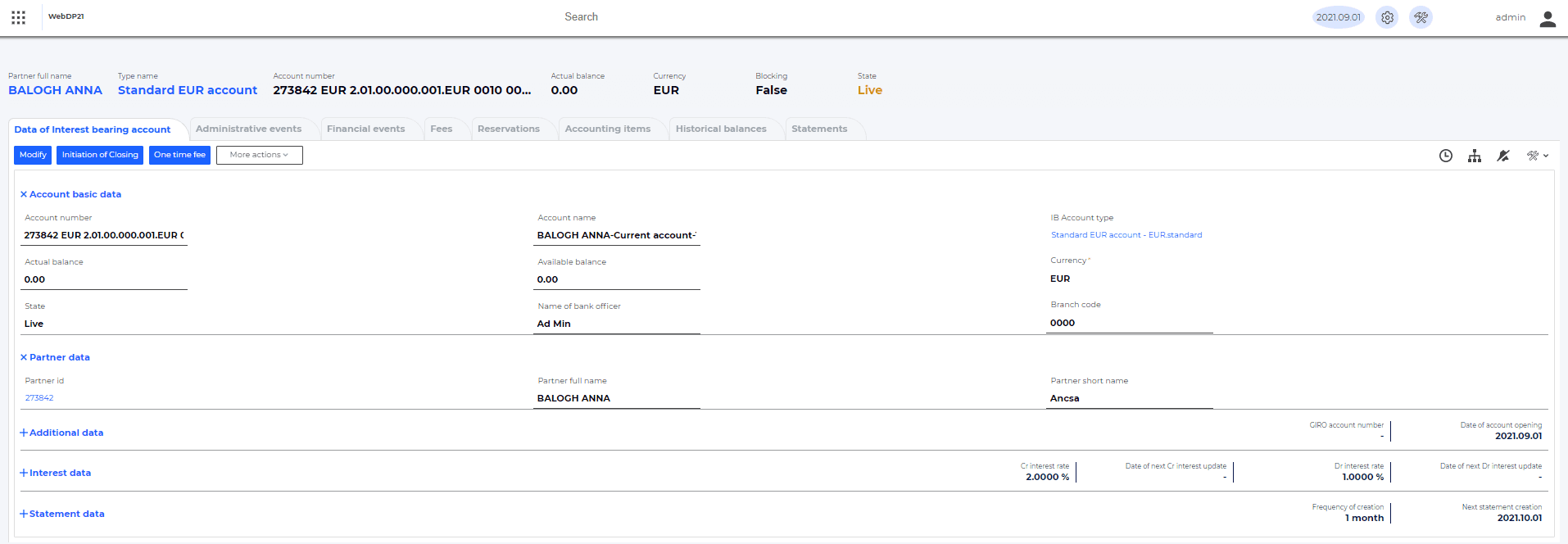 The image displays a detailed financial dashboard for a company, showcasing various loan products, their respective loan numbers, limits, and associated currencies in a tabular format, with options to prepare an application and view application details.