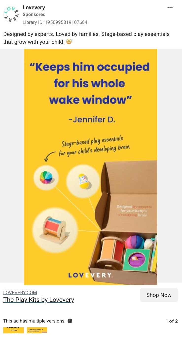 Example of a brand-generated social media ad