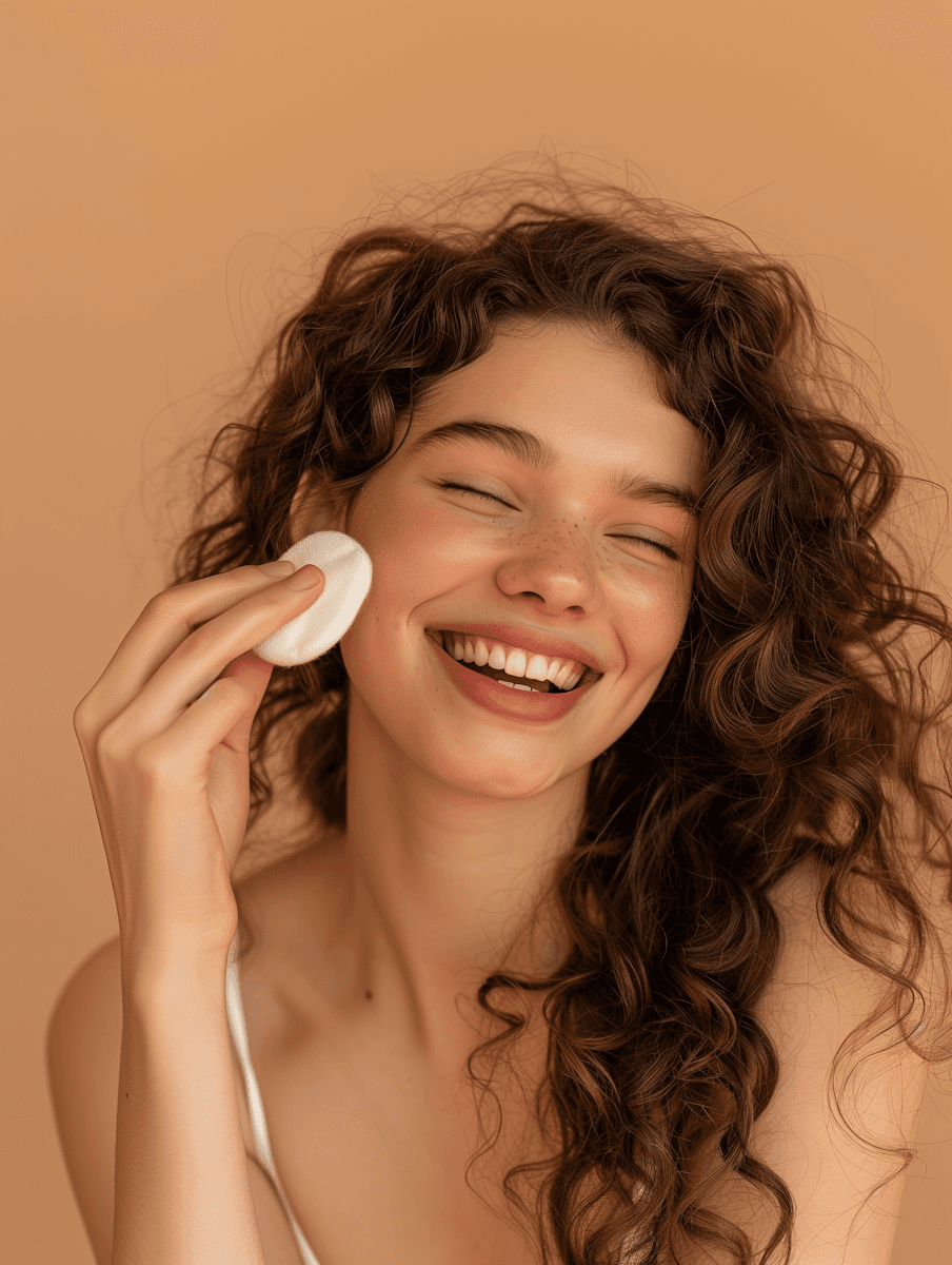 Woman applying make up