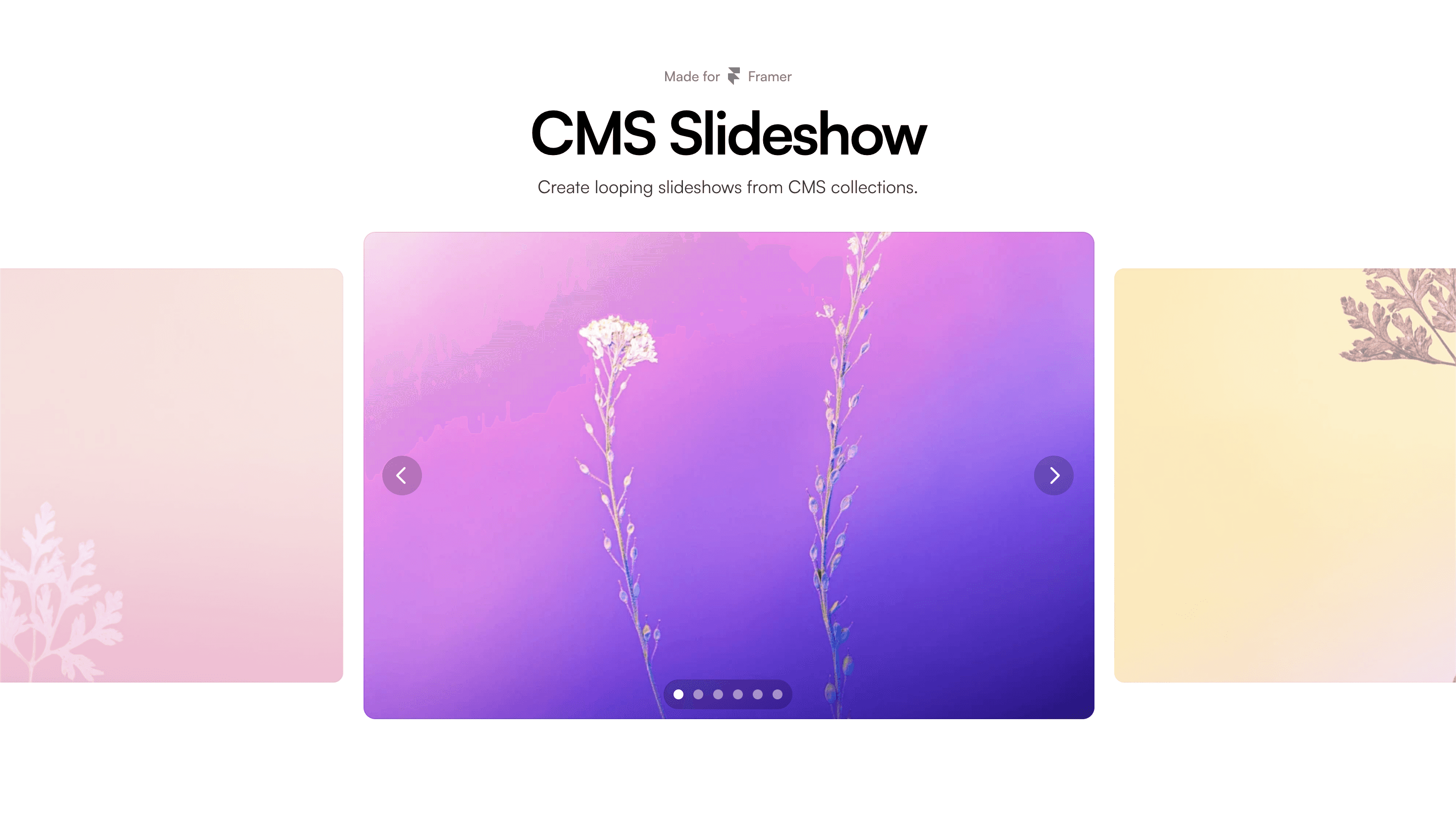 Framer CMS Slideshow & Carousel