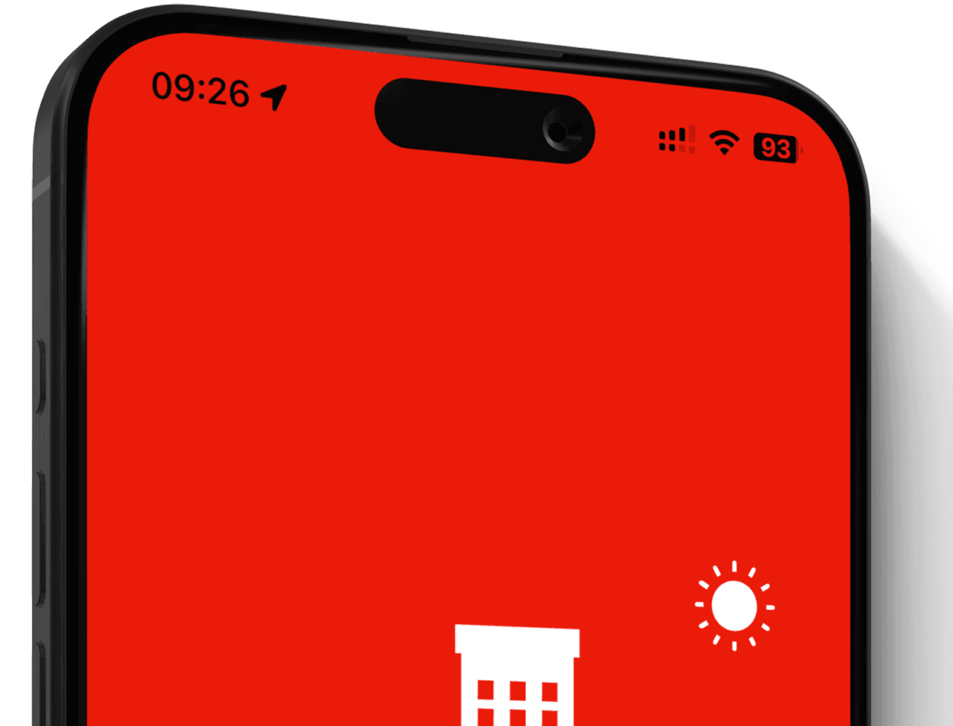 Handy mit einer gerade startenden App