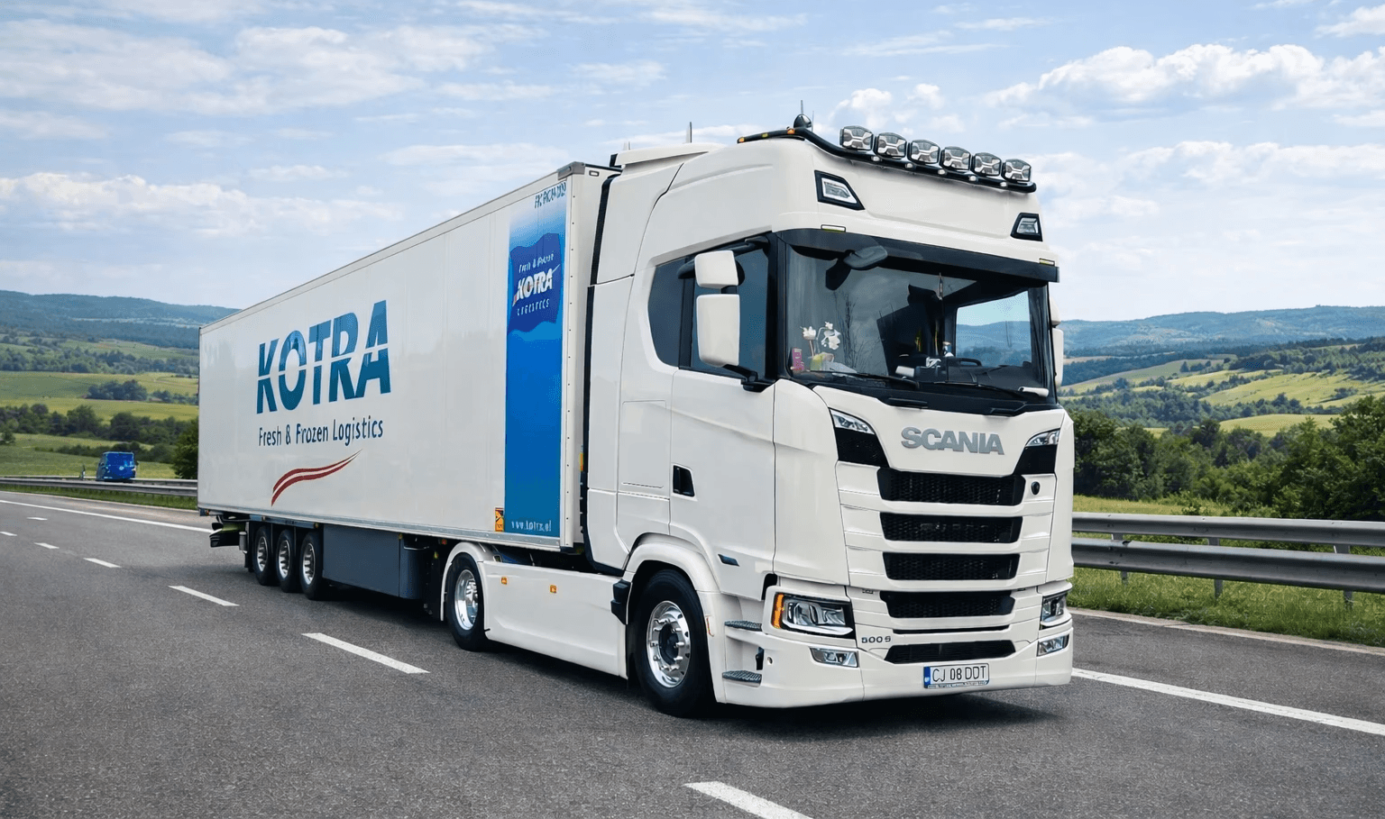 Delivery Woman holding package and smiling to the camera