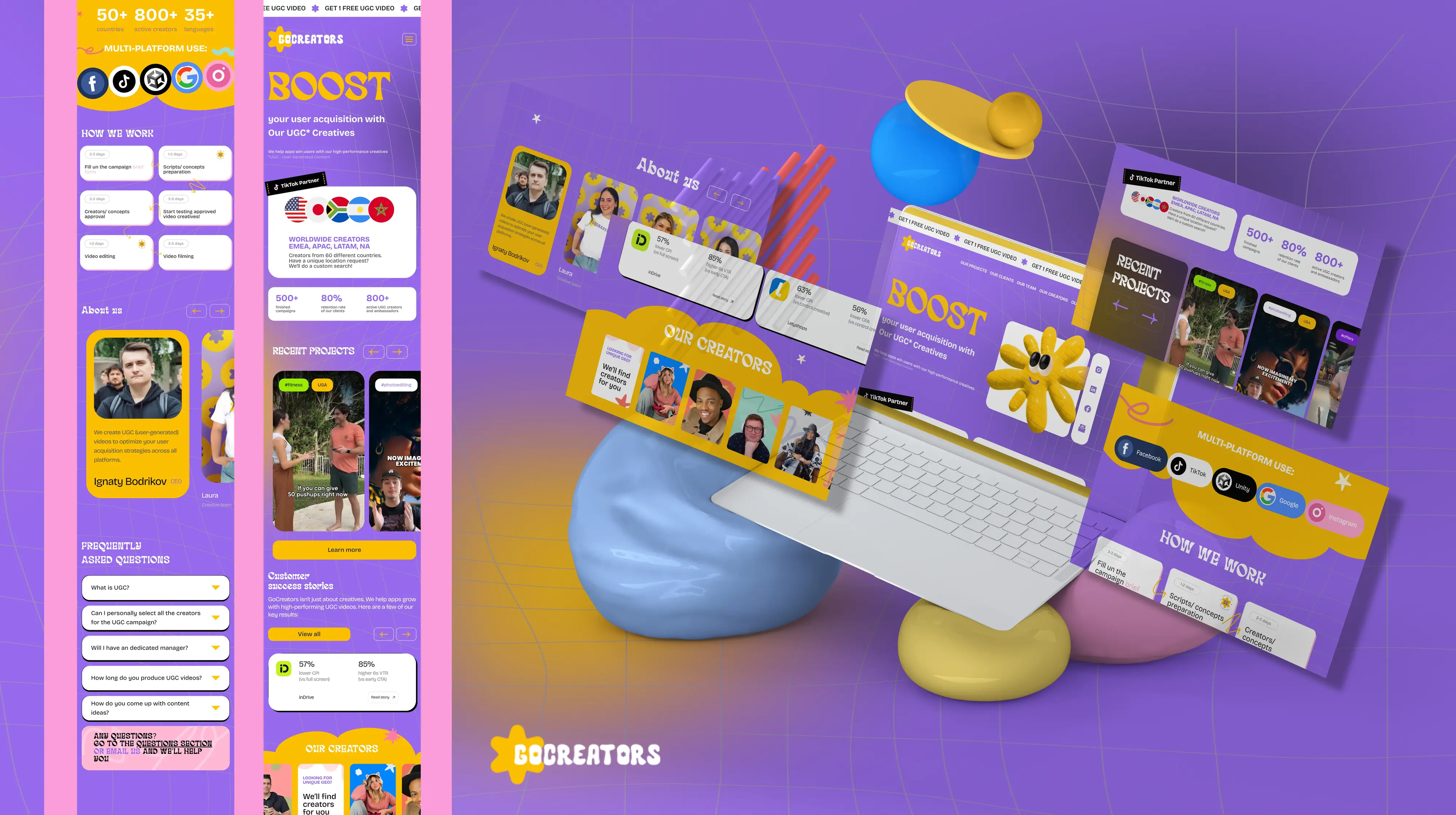 UX/UI for a landing page, both in desktop and mobile versions