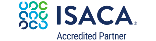 ISACA-Logo mit den Worten "ISACA" und "Advanced Printer" in einem modernen Design.