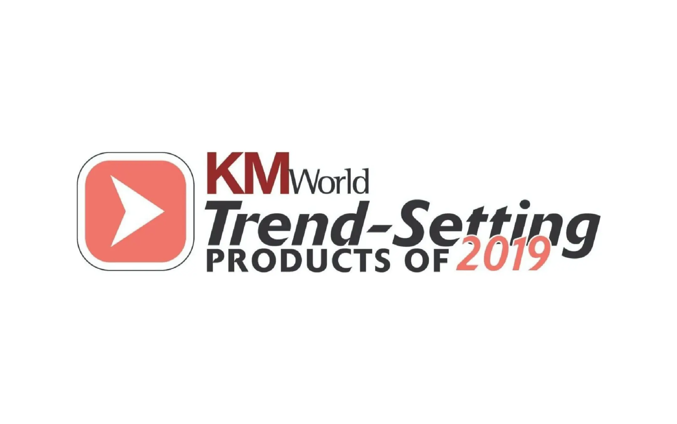 KMWorld Trend-Setting Products of 2019 award badge