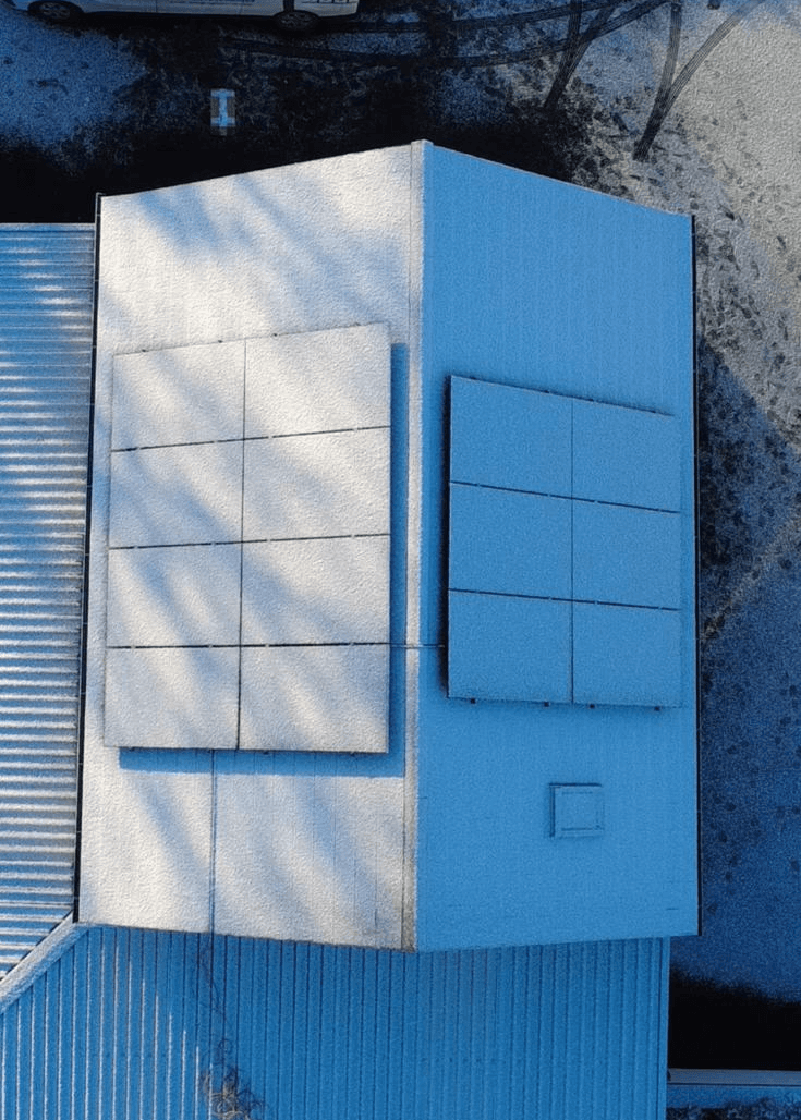 solar panels on the roof