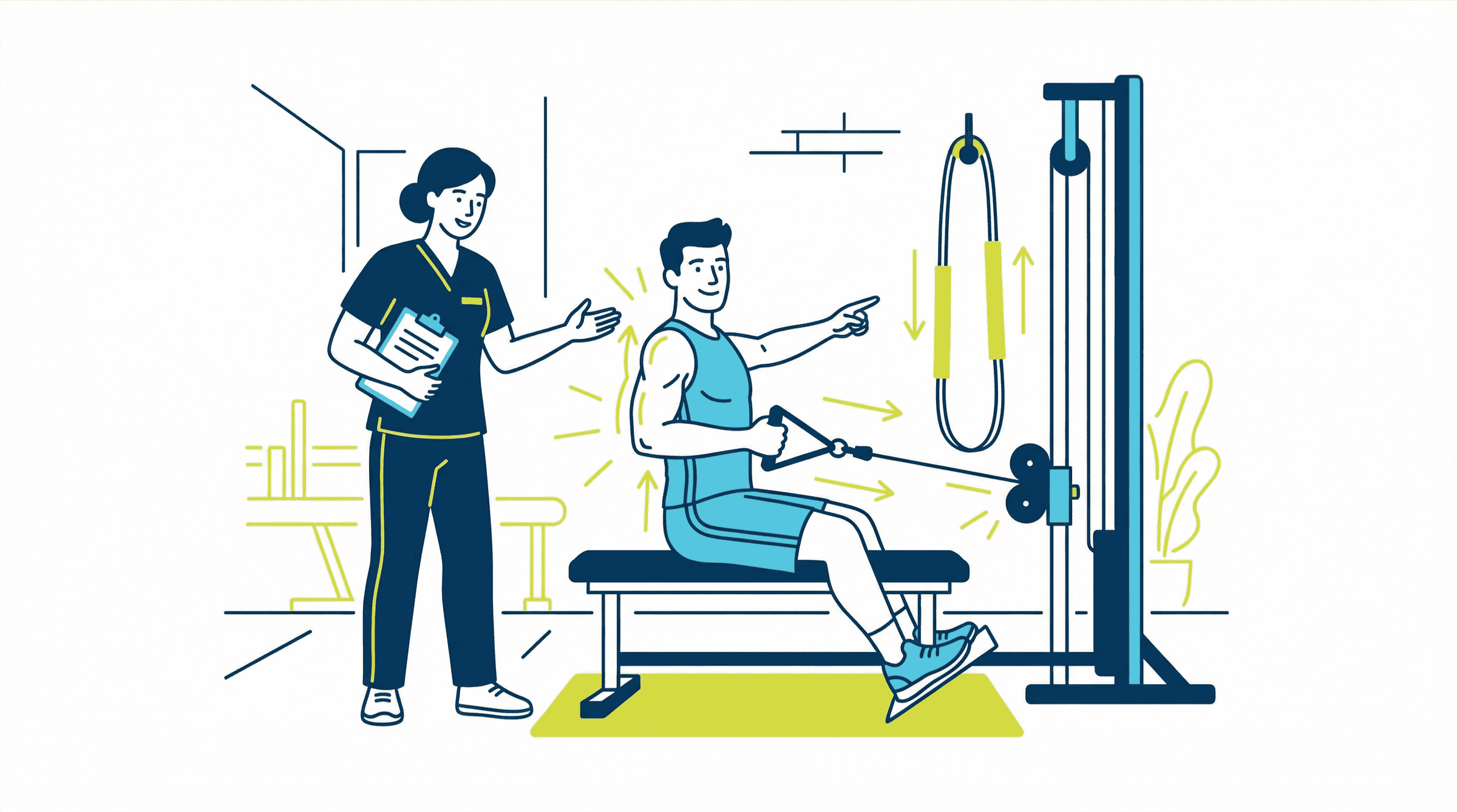 Illustration des Trainings an Geräten