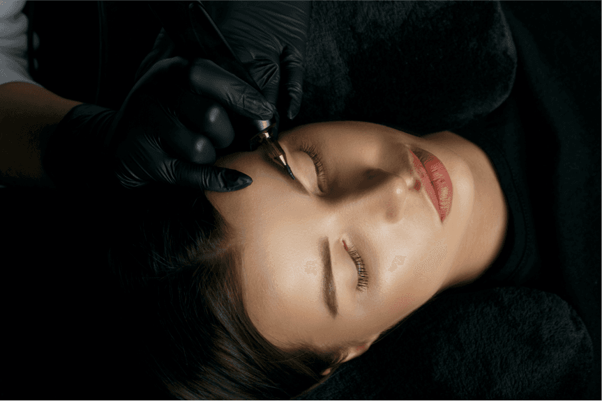 Woman receiving cosmetic skin treatment
