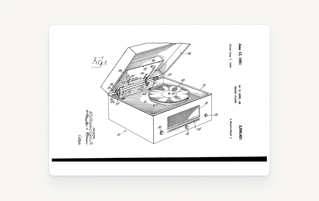 Record player patent