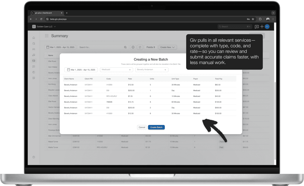 Medicaid claims batching software.