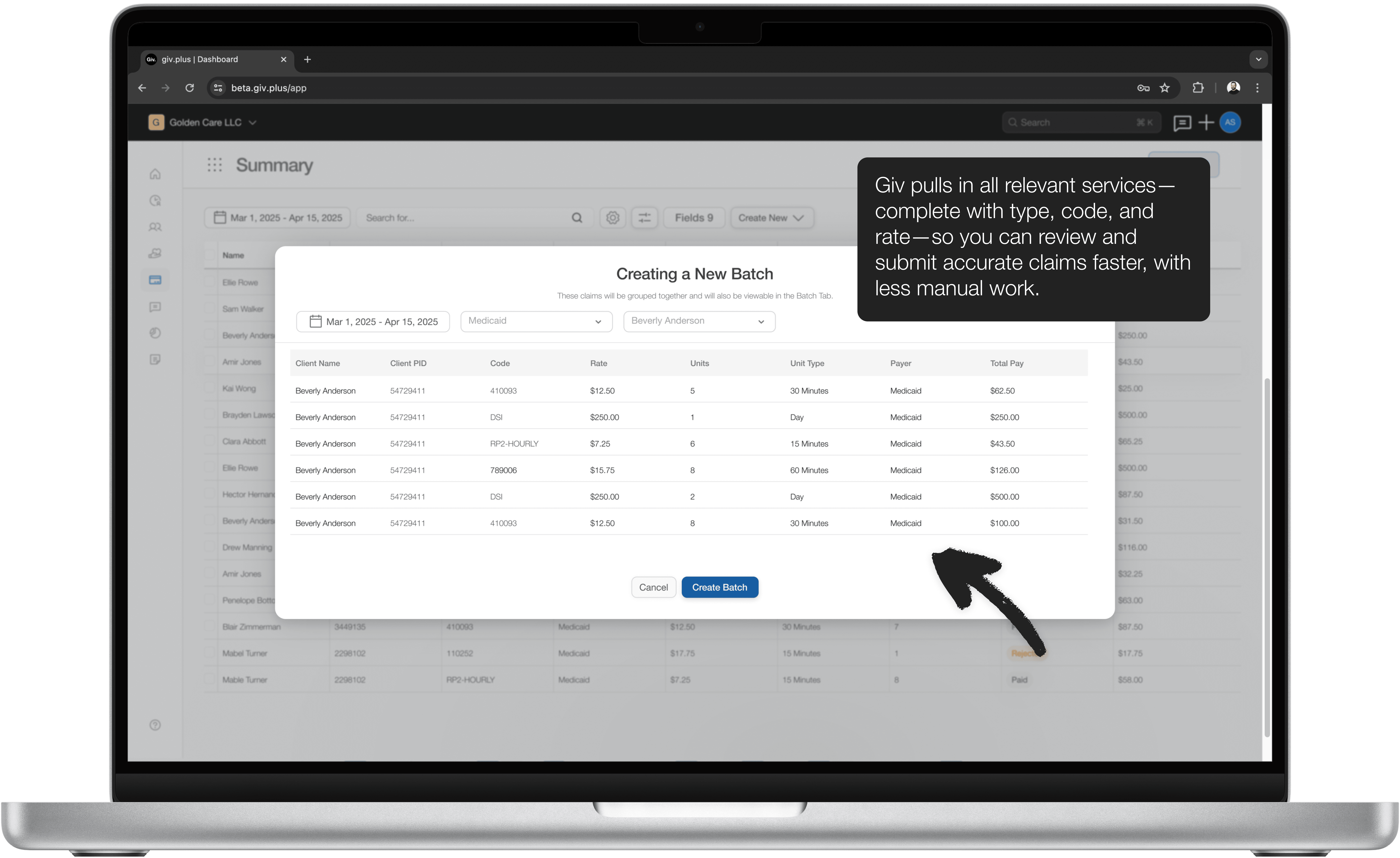 Medicaid claims batching software.
