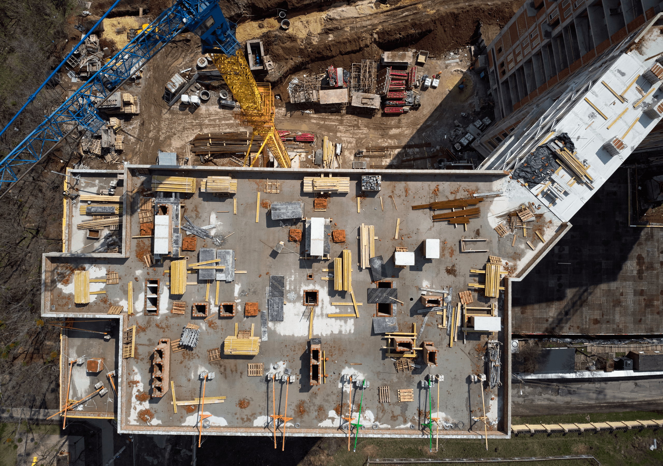 Overhead construction site