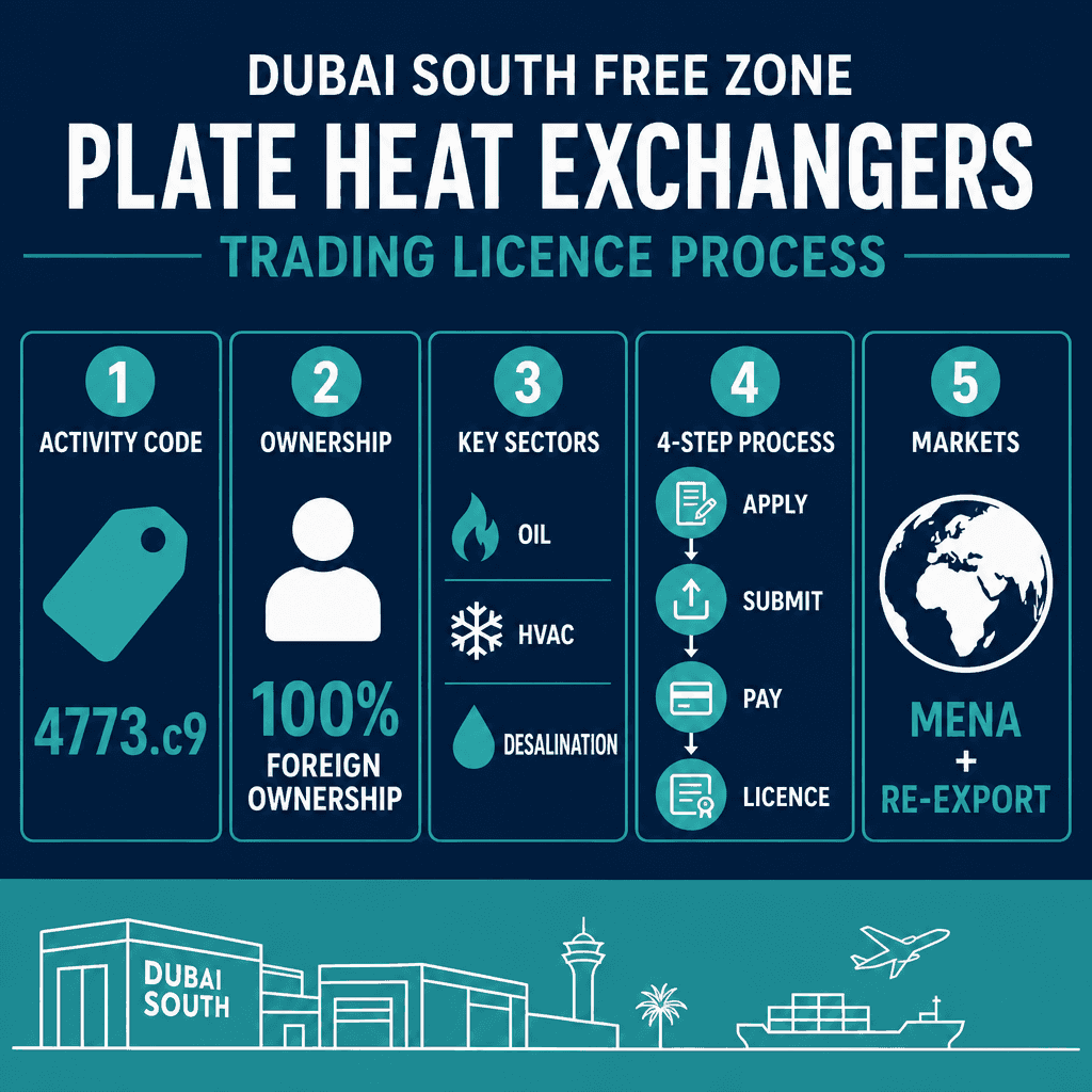 Infographic: How to Get a Plate Heat Exchangers Trading License in Dubai