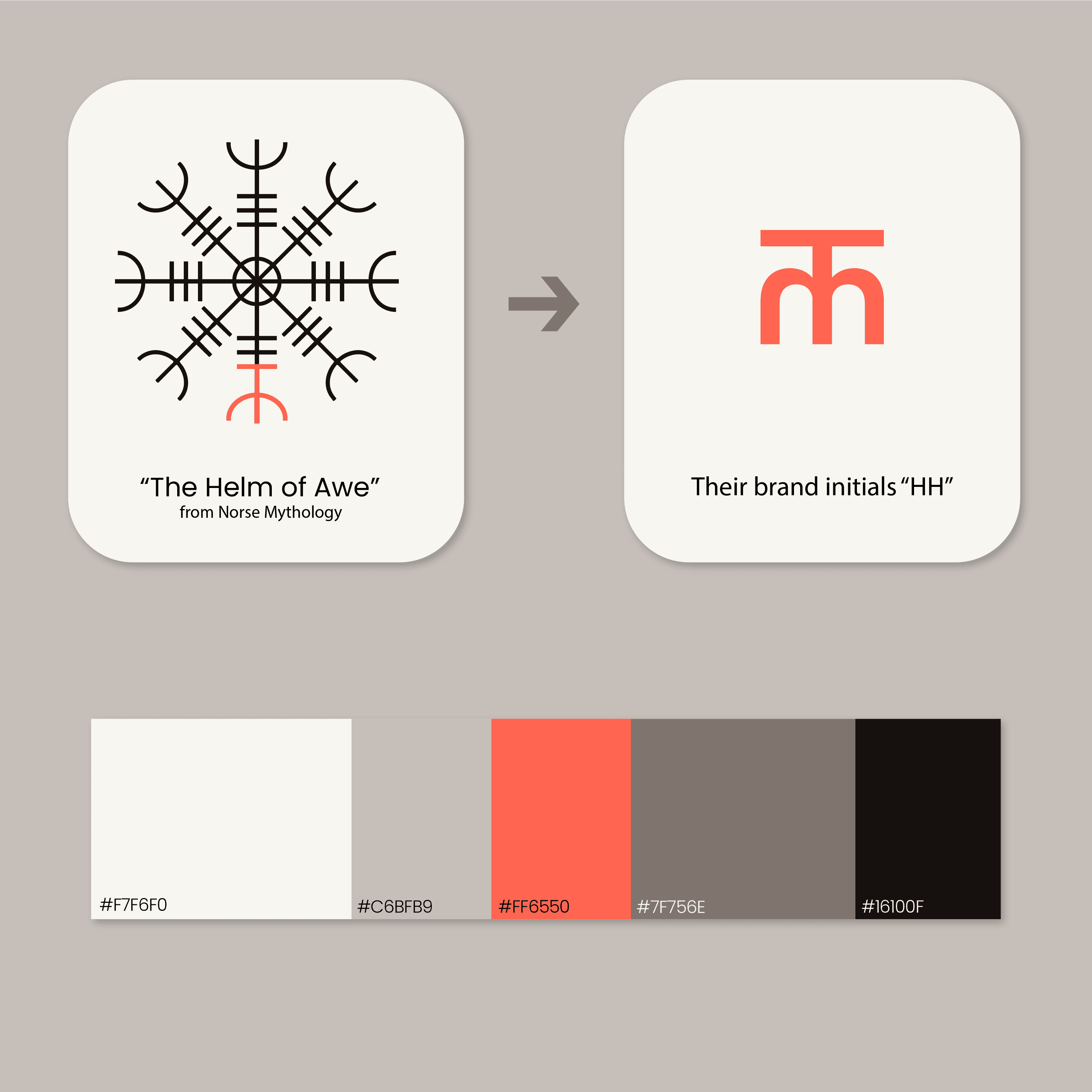 norse mythology inspiration of logo with color palette