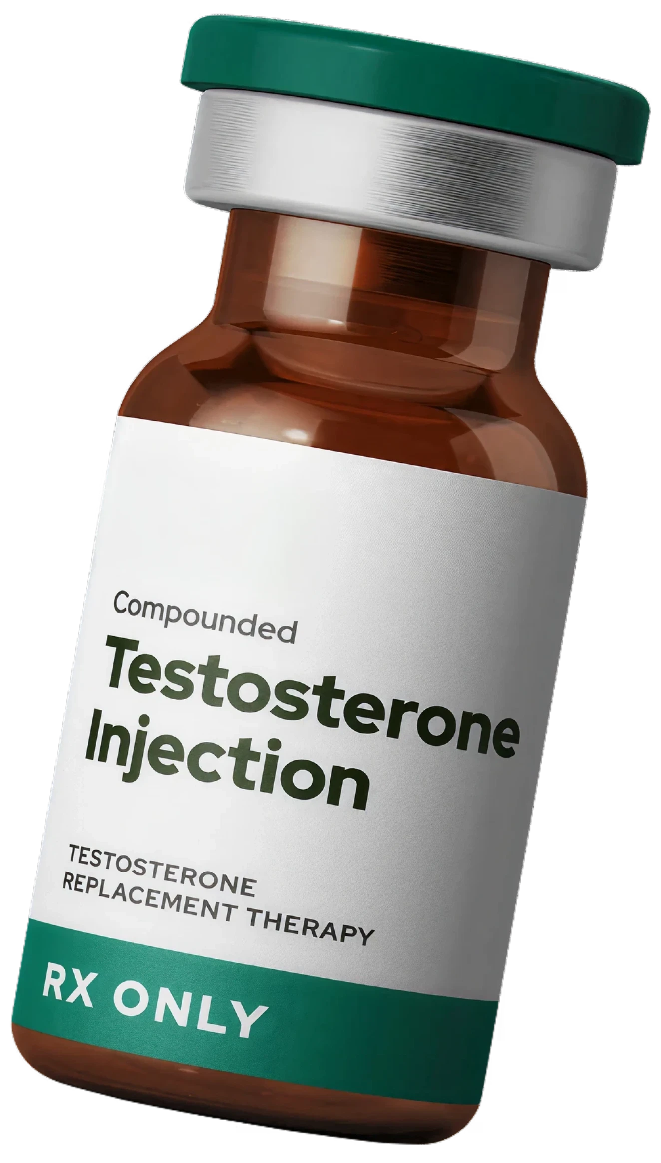 A compounded Testoserone injection bottle