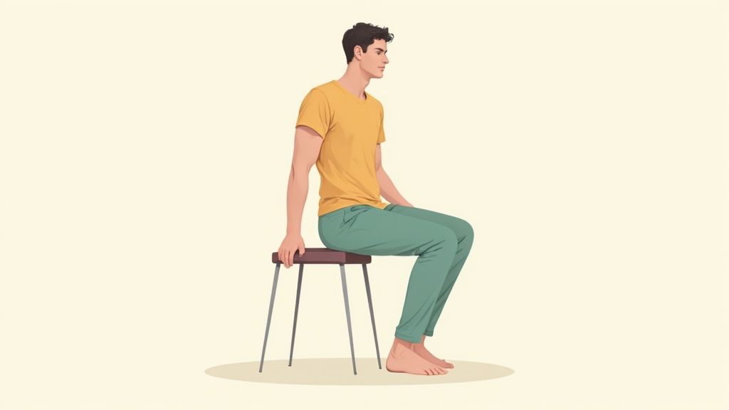 The Relaxed Seated Pose with Arm Positioning