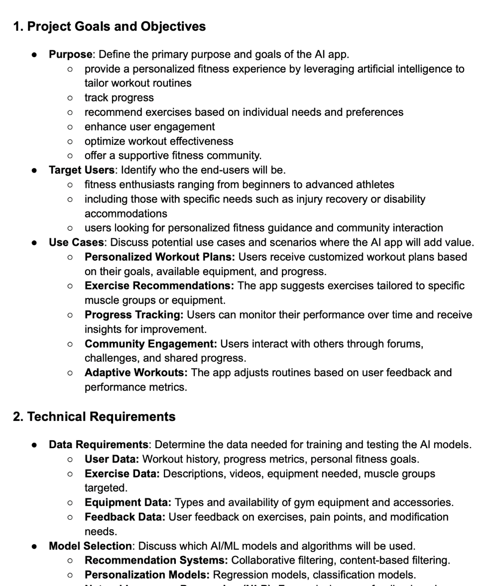 Project goals and objective document