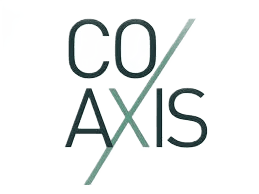 Logo featuring the words "CO" and "AXIS" with a diagonal line separating them.