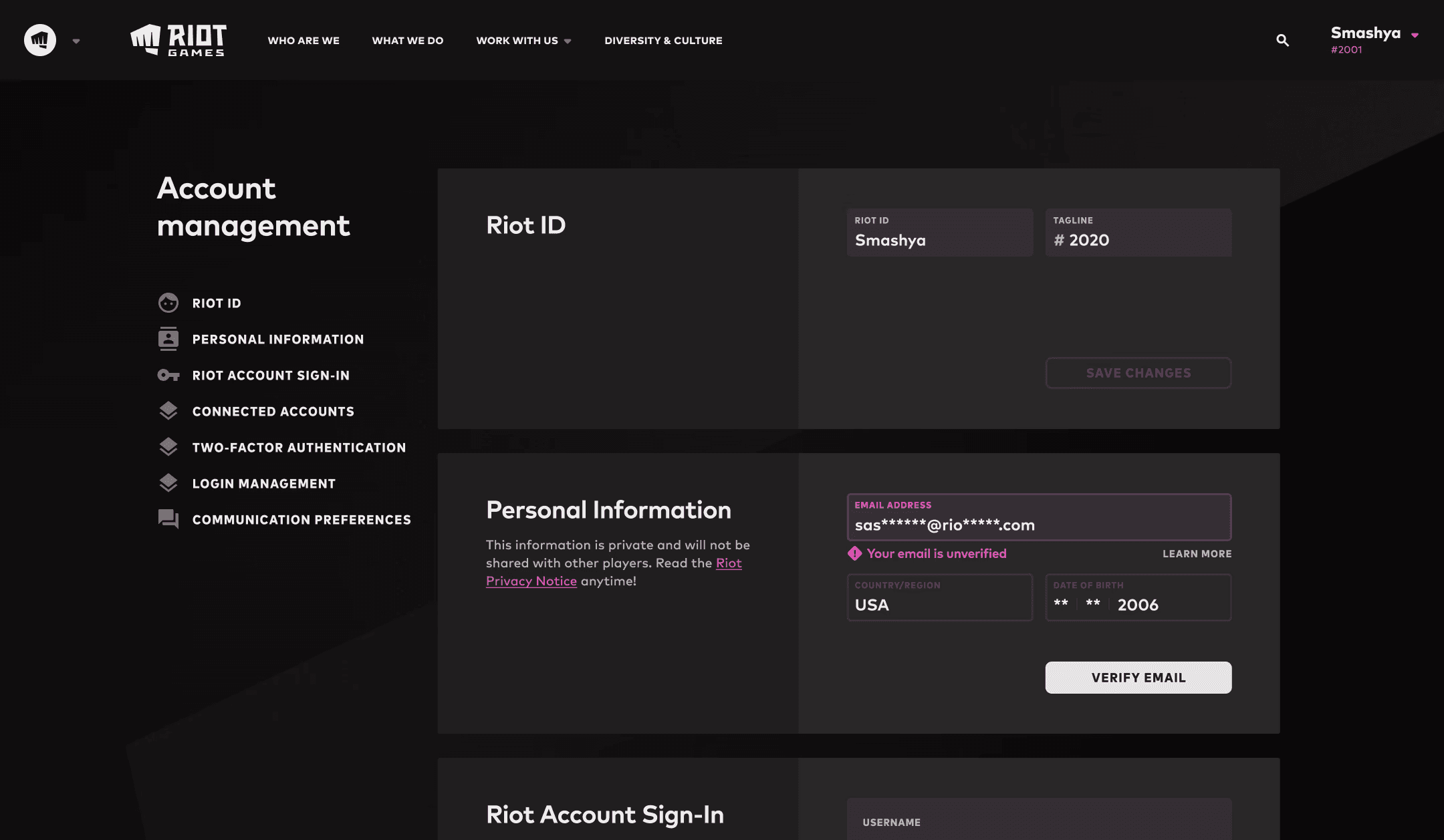 Riot Account Management