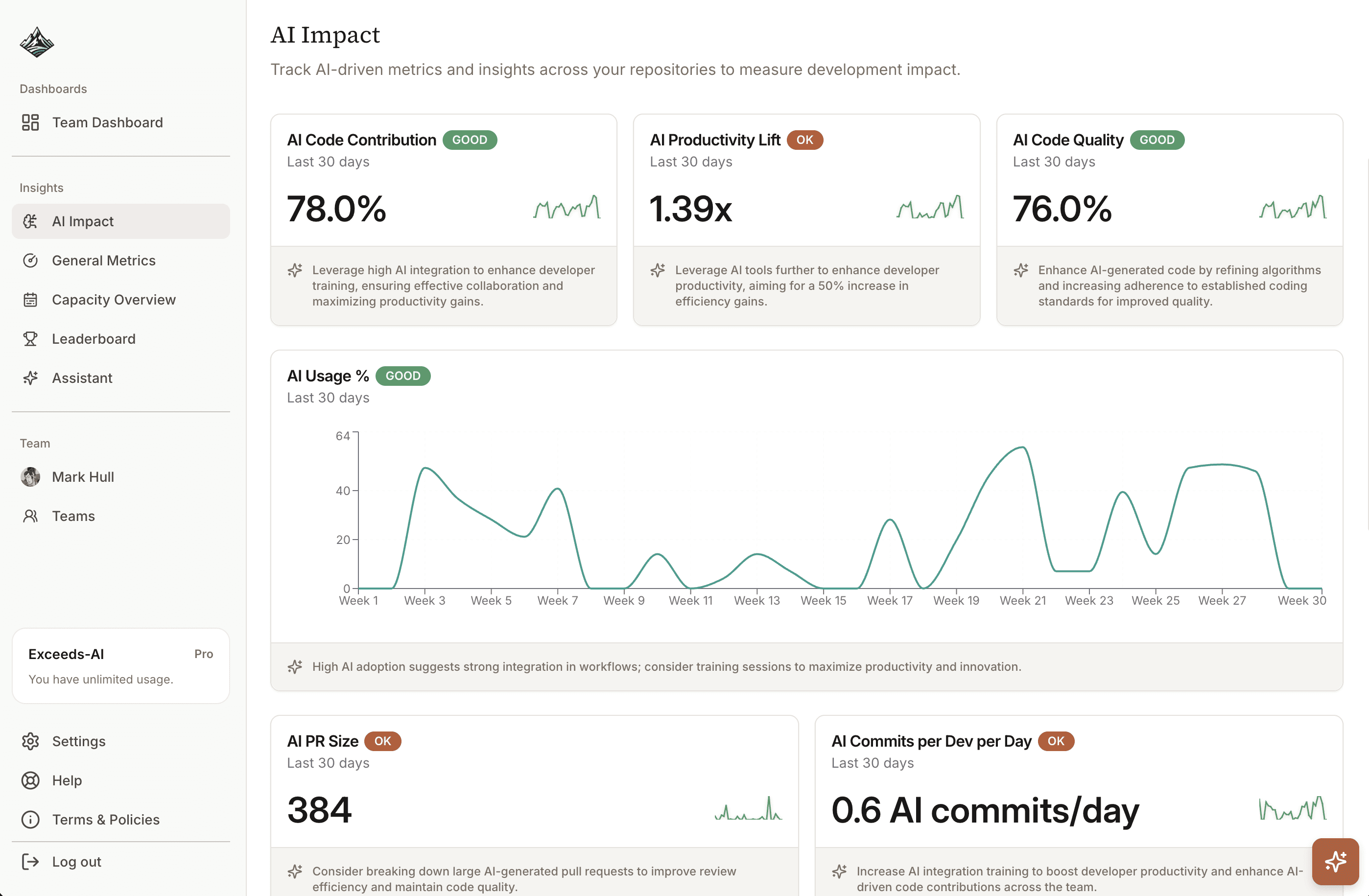 Exceeds AI Dashboard