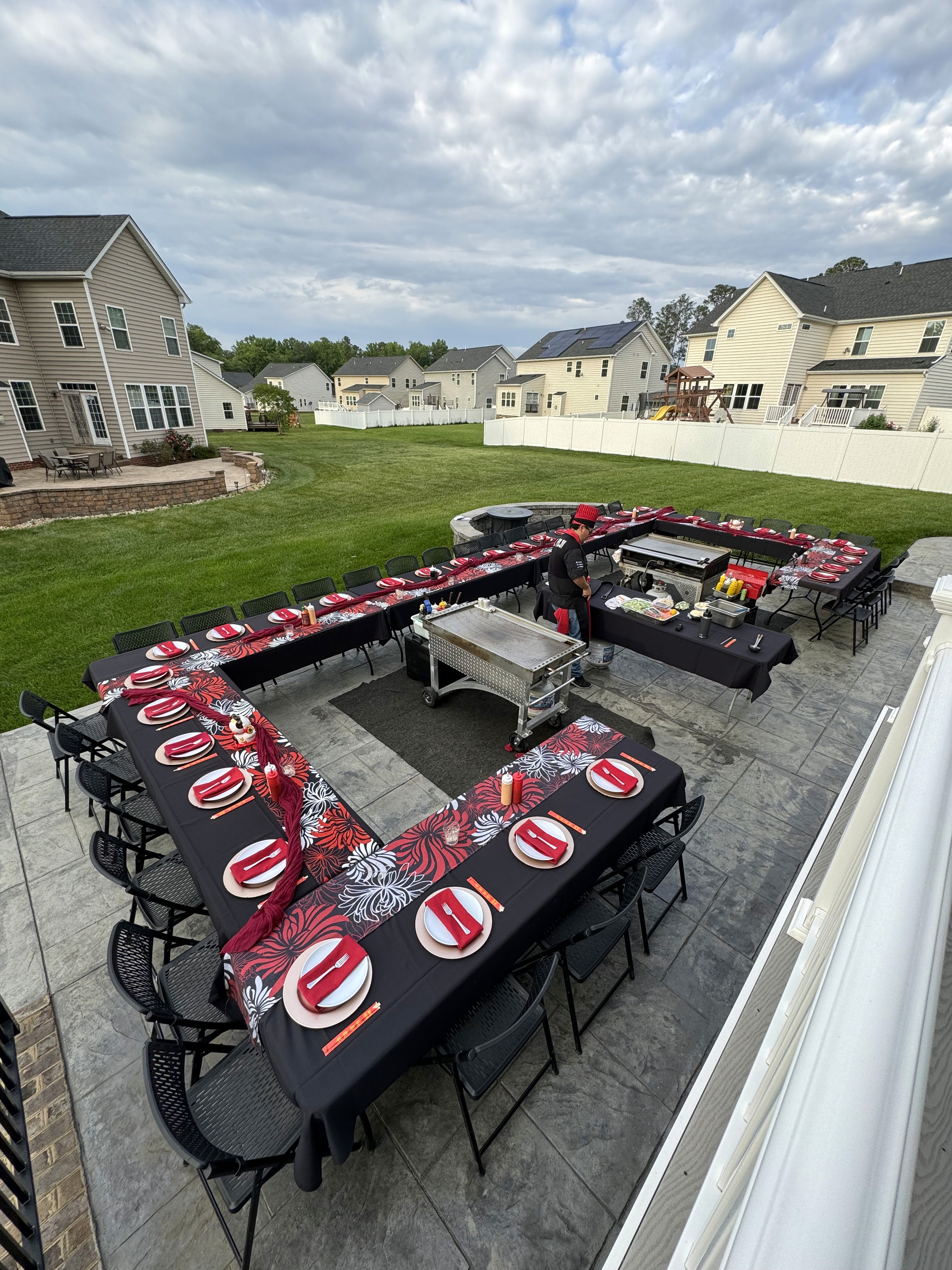 hibachi cooking performance for guests