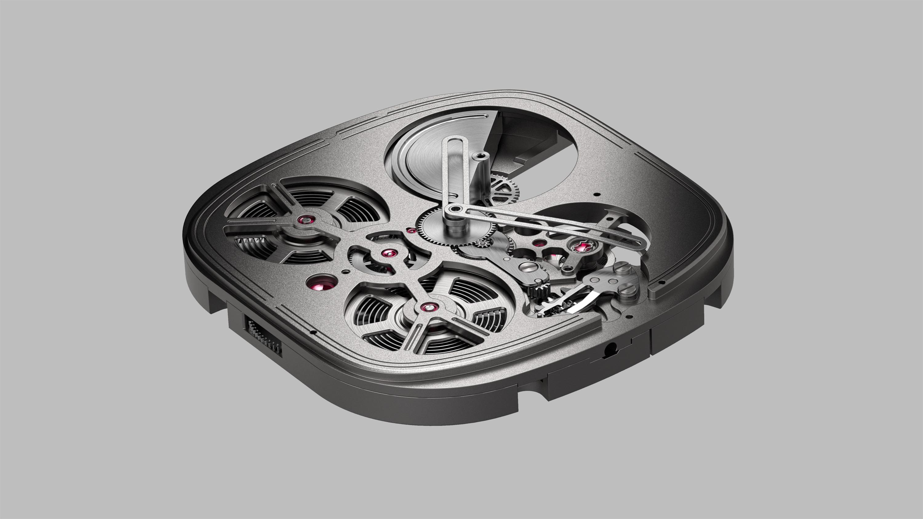 Render frontale del quadrante dell'orologio WRK ACF 02