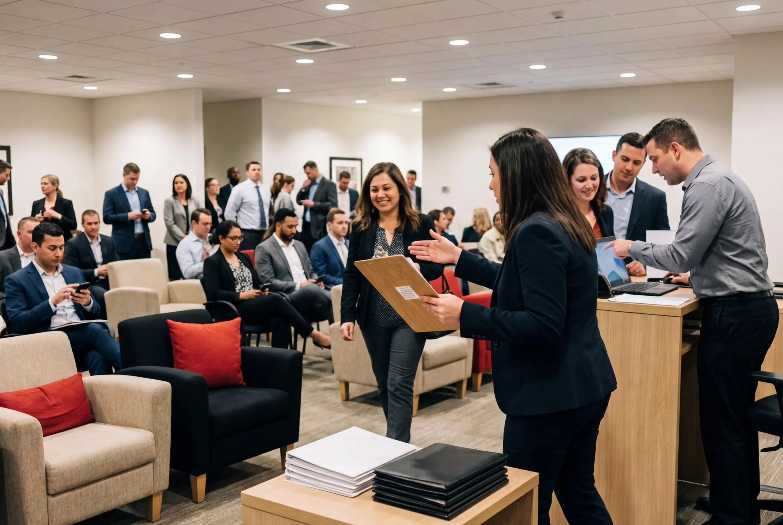 RockN' Socials Digital Marketing Agency team meeting in a packed conference room.