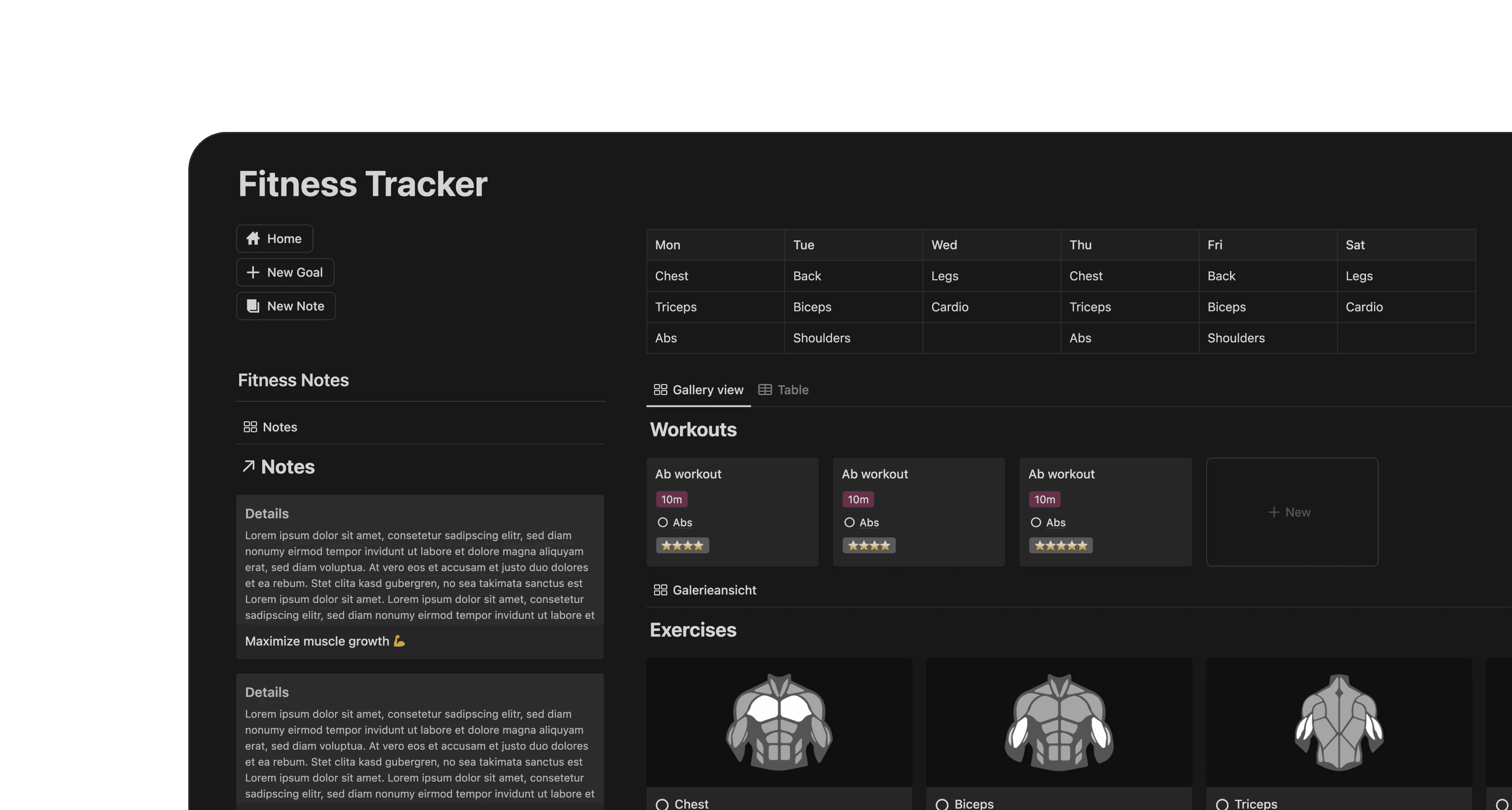 Trading Journal Fitness Tracker