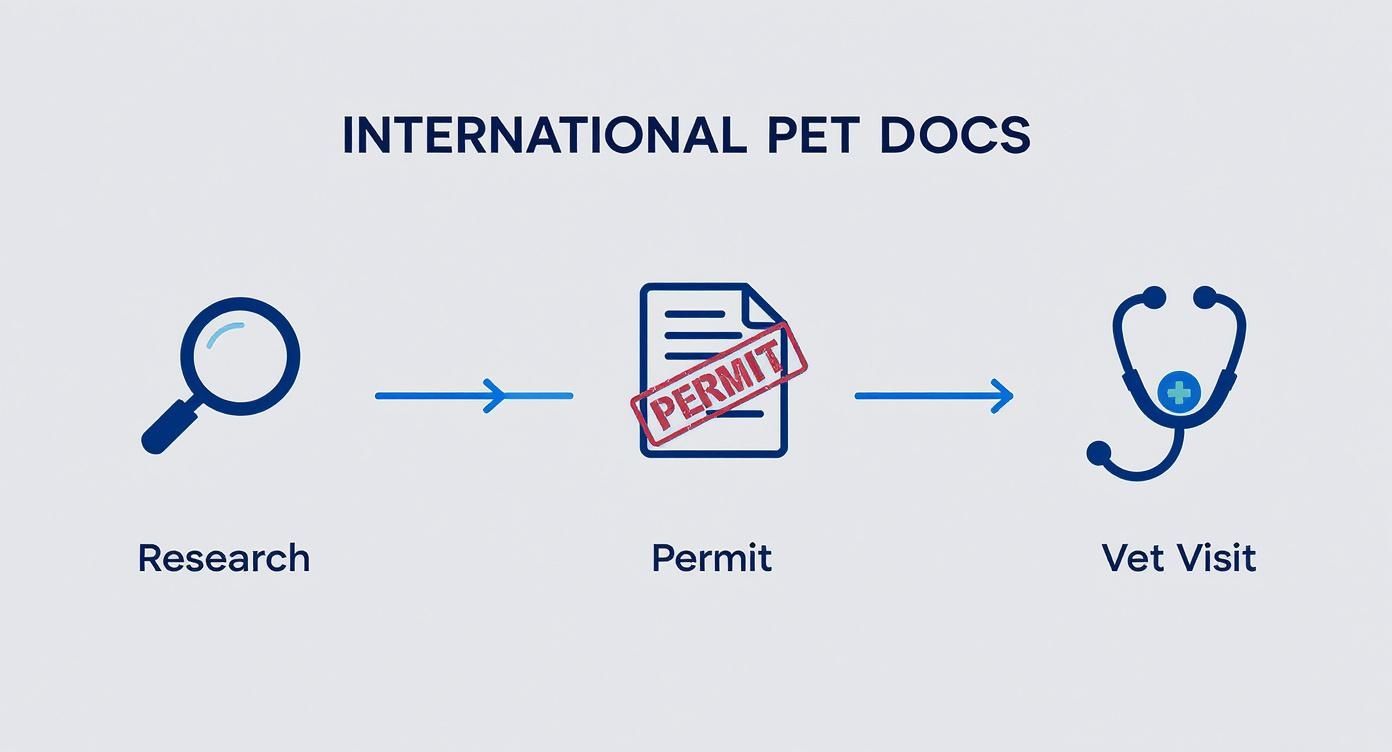Infographic about travel documents for pets