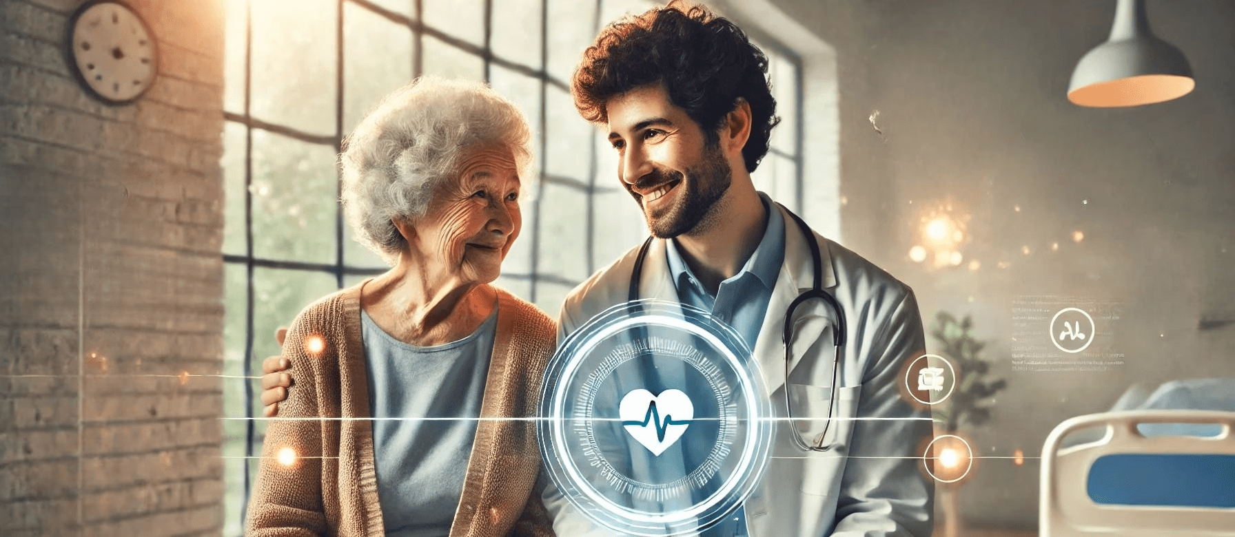 oude vrouw met een dokter