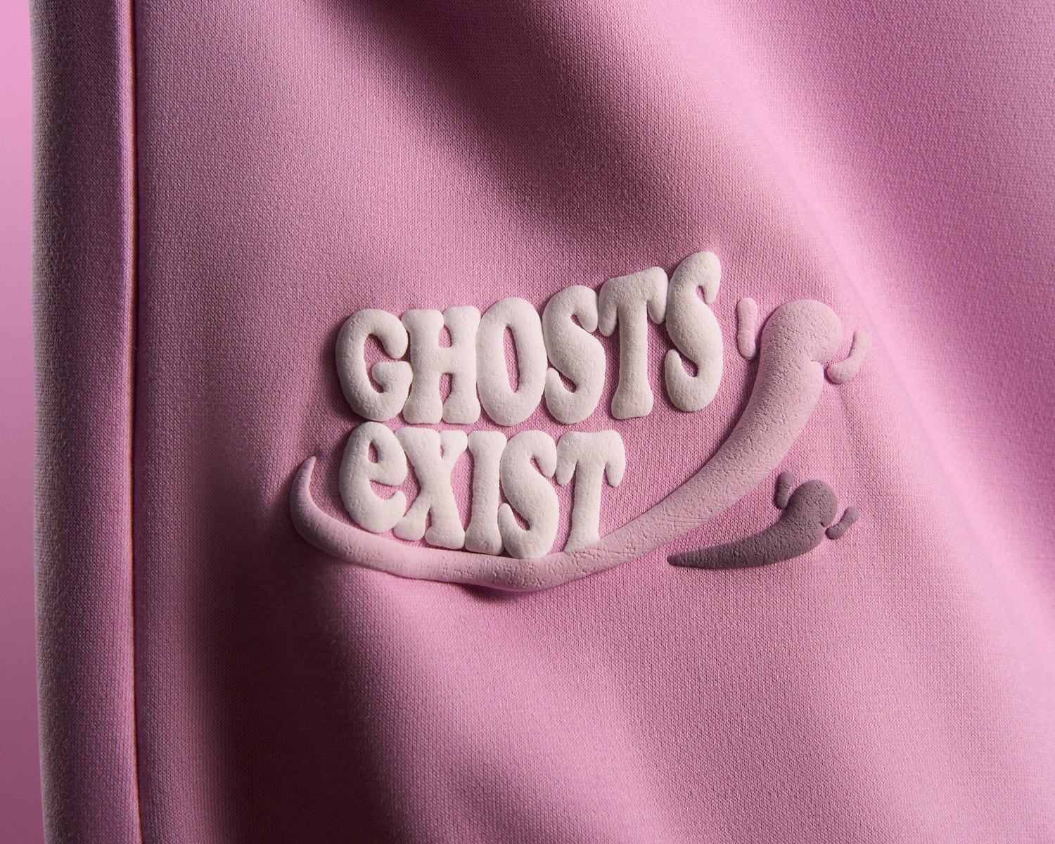 Tuko Clothing pink Dandadan inspired tracksuit detail shot photographer by Matthew Brown (London product photographer).