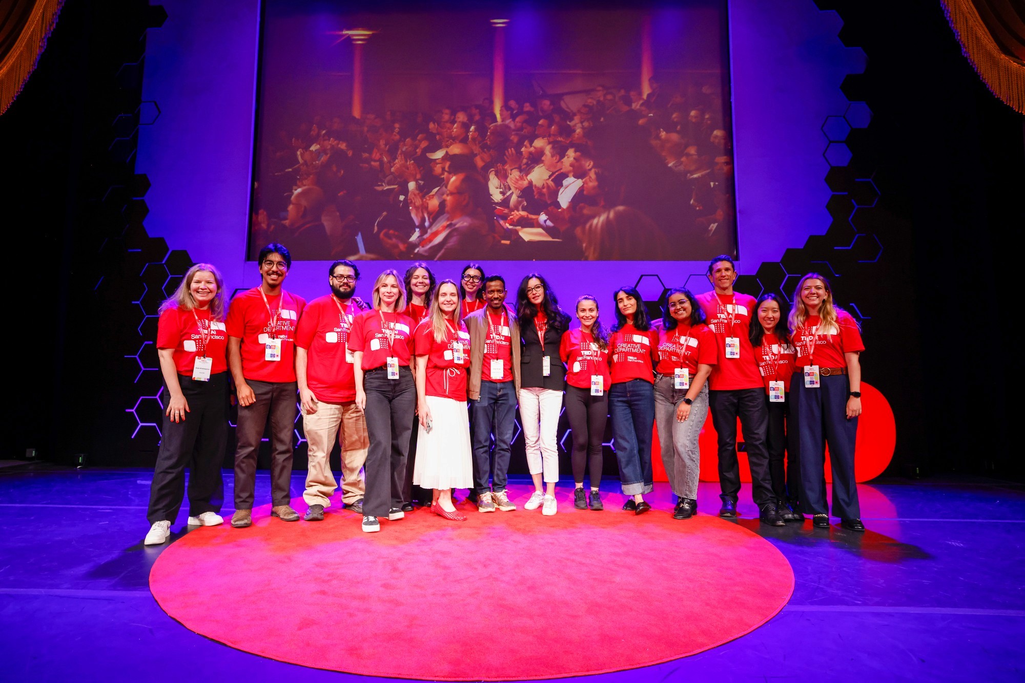 The TEDAI San Francisco creative team on stage
