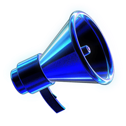 3D Megaphone in Glassy Blue Color